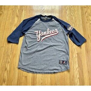 Cooperstown New York Yankees 1999 All Star Game Patched Shirt Size XL Gray Blue